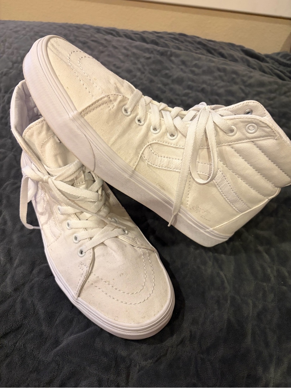 Vans White High-Top Canvas Sneakers